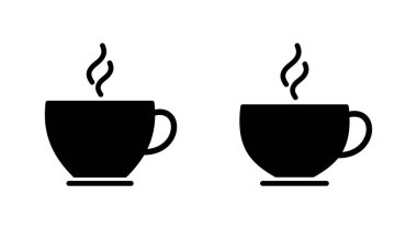 Kahve fincanı ikonu seti. Bir kahve ikonu vektörünü kap.