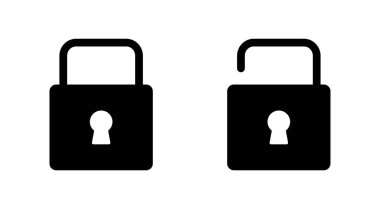 Kilit simgesi ayarlandı. Asma kilit ikon vektörü. Şifreleme simgesi. Güvenlik sembolü