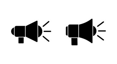 Megafon simgesi seti. Hoparlör simgesi vektörü.