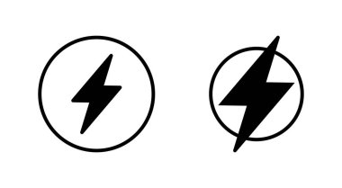 Güç simgesi ayarlandı. Güç Düğmesi Simgesi. Elektrik gücü.