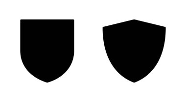 Kalkan simgesi ayarlandı. Koruma ikonu vektörü. Güvenlik vektör simgesi