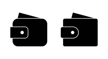 Cüzdan simgesi ayarlandı. cüzdan vektör simgesi