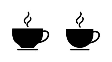 Kahve fincanı ikonu seti. Bir kahve ikonu vektörünü kap.