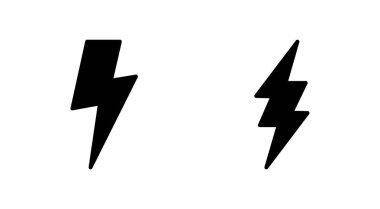 Şimşek simgesi ayarlandı. Elektrik ikon vektörü. Güç simgesi. enerji işareti