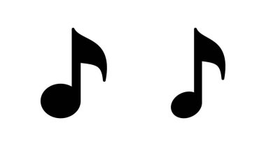 Müzik ikonu seti. Müzik simgesi vektörünü not et. ton simgesi