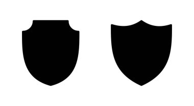 Kalkan simgesi ayarlandı. Koruma ikonu vektörü. Güvenlik vektör simgesi