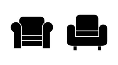 Koltuk simgesi ayarlandı. kanepe ikonu çizimi