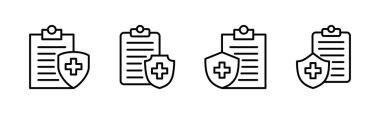 Tıbbi sigorta ikonu seti. sağlık sigortası simgesi