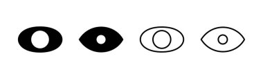 Göz simgesi ayarlandı. Göz vektör simgesi. Bak ve Görüş simgesi. 