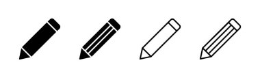 Kalem simgesi seti. kalem sembolü. Simge vektörünü düzenle