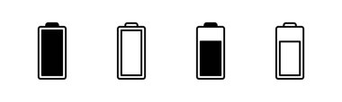 Batarya simgesi ayarlandı. Şarj seviyesi. pil yükleme simgesi