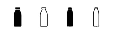 Şişe simgesi seti. şişe vektör simgesi