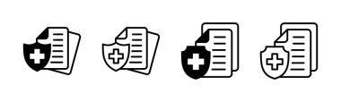 Tıbbi sigorta ikonu seti. sağlık sigortası simgesi