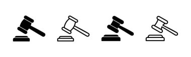 Gavel simgesi hazır. Yargıç Tokmak ikon vektörü. Kanun simgesi vektörü. Açık arttırma çekici