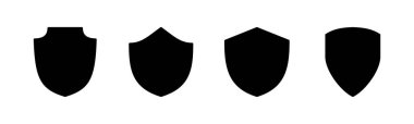 Kalkan simgesi ayarlandı. Koruma ikonu vektörü. Güvenlik vektör simgesi