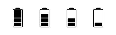 Batarya simgesi ayarlandı. Şarj seviyesi. pil yükleme simgesi