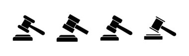 Gavel simgesi hazır. Yargıç Tokmak ikon vektörü. Kanun simgesi vektörü. Açık arttırma çekici