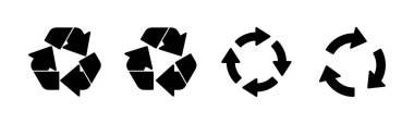 Geri dönüşüm simgesi seti. Vektör simgesi geri dönüşümü.