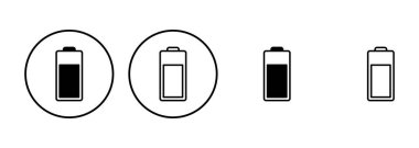 Batarya simgesi ayarlandı. Şarj seviyesi. pil yükleme simgesi