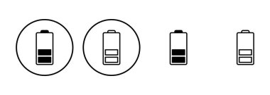 Batarya simgesi ayarlandı. Şarj seviyesi. pil yükleme simgesi