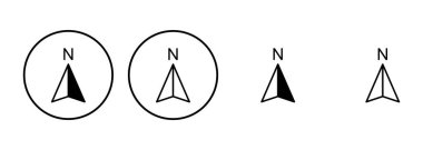 Pusula simgesi ayarlandı. ok pusula simgesi vektörü