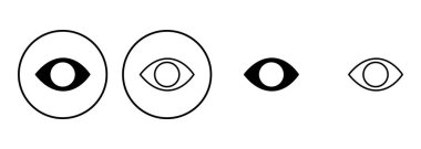 Göz simgesi ayarlandı. Göz vektör simgesi. Bak ve Görüş simgesi. 