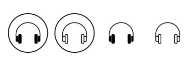 Kulaklık ikonu ayarlandı. Headvector simgesi simgeleri