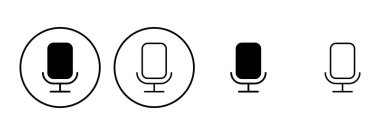 Mikrofon simgesi ayarlandı. karaoke simgesi vektörü