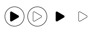 Simge setini çal. Düğme vektör simgesini çal