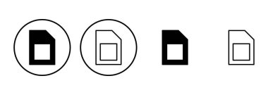 Sim kart simgesi seti. çift sim kart simgesi vektörü