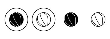 Basketbol ikonu seti. Basketbol ikonu. Basketbol logo vektör simgesi
