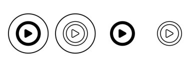 Simge setini çal. Düğme vektör simgesini çal