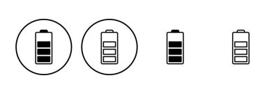 Batarya simgesi ayarlandı. Şarj seviyesi. pil yükleme simgesi