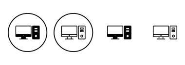 Bilgisayar simgesi ayarlandı. bilgisayar izleyici simgesi vektörü.