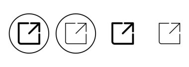 Dış bağlantı simgesi seti. bağlantı simgesi vektörü. hiper bağlantı sembolü