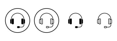 Kulaklık ikonu ayarlandı. Headvector simgesi simgeleri