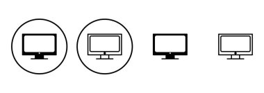 Televizyon ikonu ayarlandı. televizyon simgesi vektörü