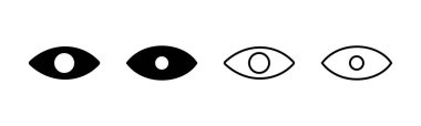 Göz simgesi ayarlandı. Göz vektör simgesi. Bak ve Görüş simgesi. 