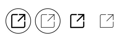 Dış bağlantı simgesi seti. bağlantı simgesi vektörü. hiper bağlantı sembolü