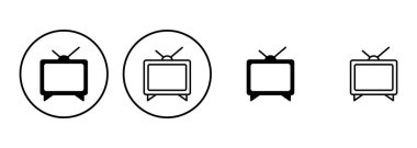 Televizyon ikonu ayarlandı. televizyon simgesi vektörü