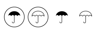 Şemsiye simgesi seti. şemsiye işareti simgesi