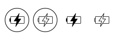 Batarya simgesi ayarlandı. Şarj seviyesi. pil yükleme simgesi