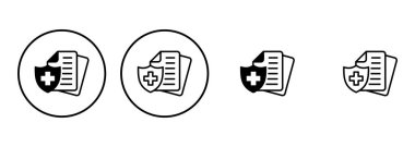 Tıbbi sigorta ikonu seti. sağlık sigortası simgesi