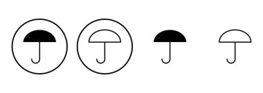 Şemsiye simgesi seti. şemsiye işareti simgesi