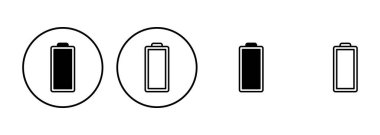 Batarya simgesi ayarlandı. Şarj seviyesi. pil yükleme simgesi