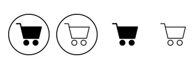 Alışveriş ikonu seti. Alışveriş arabası ikonu. Trolley simge vektörü