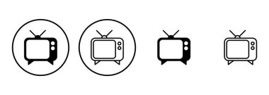 Televizyon ikonu ayarlandı. televizyon simgesi vektörü