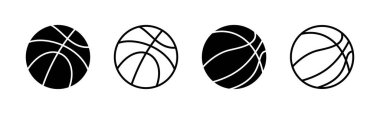 Basketbol ikonu seti. Basketbol ikonu. Basketbol logo vektör simgesi