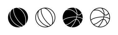 Basketbol ikonu seti. Basketbol ikonu. Basketbol logo vektör simgesi