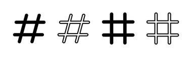 Etiket simgesi seti. hashtag sembolü